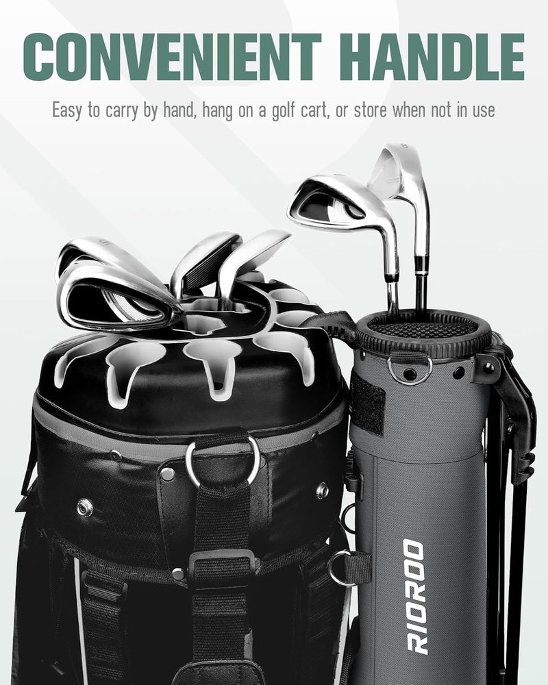 RIOROO Golf Stand Bag, Lightweight Par 3 Golf Bag Holds Up to 7 Clubs with Two Way Dividers Cooler Pocket Shoulder Strap and Multiple Storage Pockets for Men and Women - Image 5